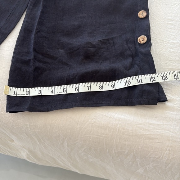 NEW SHYLOH BLACK LINEN PANTS WITH BUTTONS - Picture 11 of 12